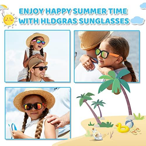 Hldgras Kids Sunglasses Bulk Party Favors for Kids 4-8-12 24 Pack 80s Style Neon Sunglasses with UV400 Protection Goodie Bag Stuffers Pool Party Favors Decorations end of Year Student Gifts for Boys and Girls