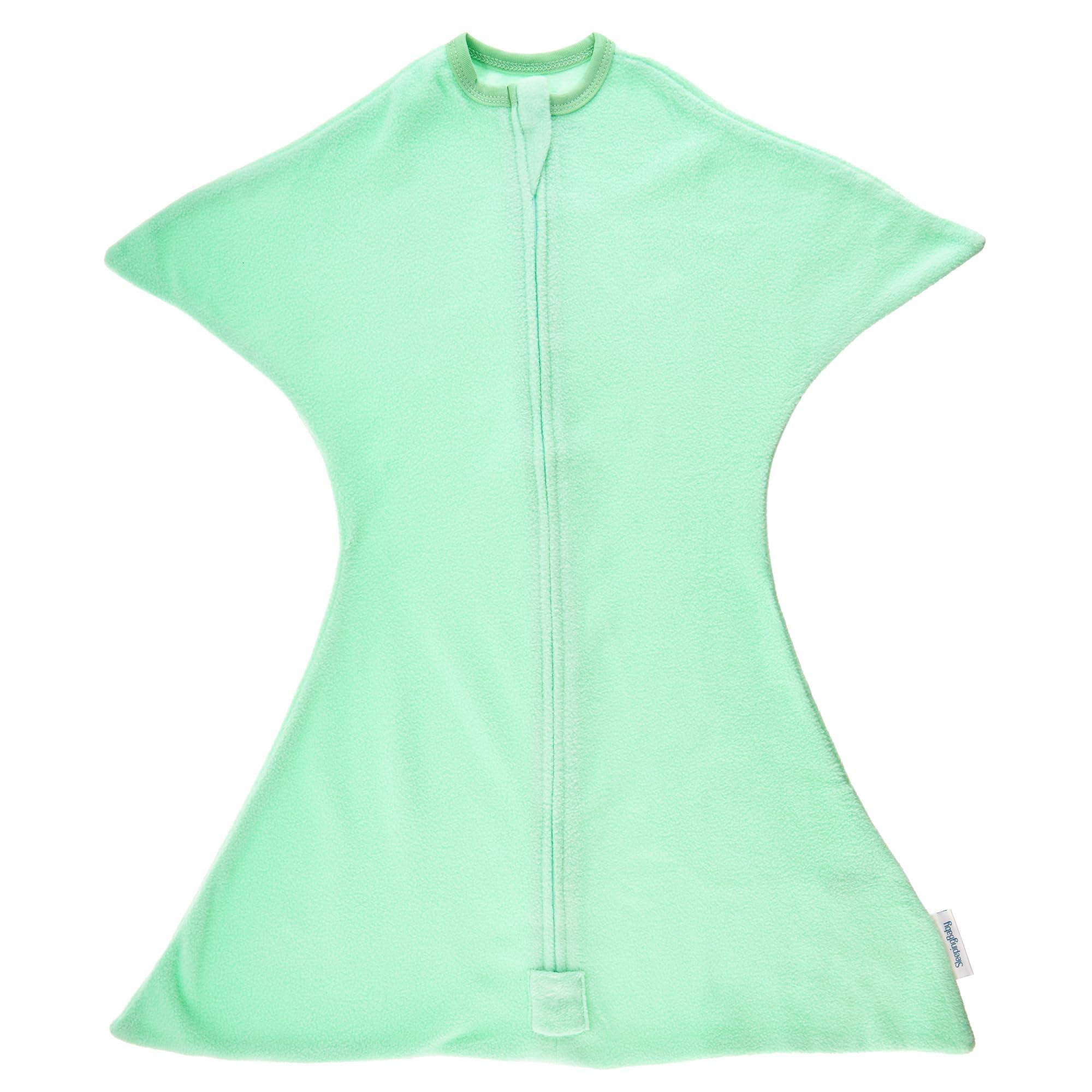 SleepingBaby SleepingBaby Zipadee-Zip Transition Swaddle - Fleece Baby Swaddling Blanket with Zipper - Mint, X-Small (3-6 Month)
