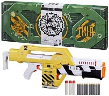 Hasbro Nerf Aliens LMTD M41-A Pulse Blaster Exclusive Toy [Blaster, 10 Elite Darts & 3 Mega Darts]