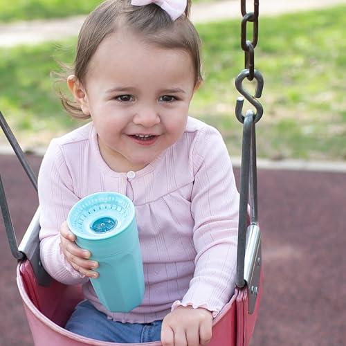Dr. Brown\'s Dr. Brown's Milestones Cheers 360 Cup Spoutless Transition Handles for Easy Grip & Leak-Freere Training Toddlers Babies, Leak-Free Sippy Cup, Blue/Aqua