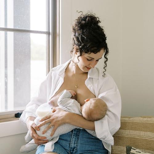 Dr. Brown\'s Dr. Brown's 100% Silicone One-Piece Breast Pump,Hands-Free Breast Milk Collector with Anti-Colic Options+ Baby Bottle (4 oz/120 mL),Level 1 Nipple,Travel Lid and Travel Bag