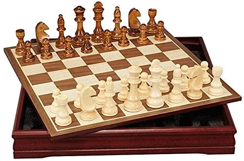 OLOTU OLOTU Portable Chess Wooden Chess Set Portable Travel Chess Board Game Sets with Game Pieces Storage Slots Great Travel Three-Dimensional Toy Funny