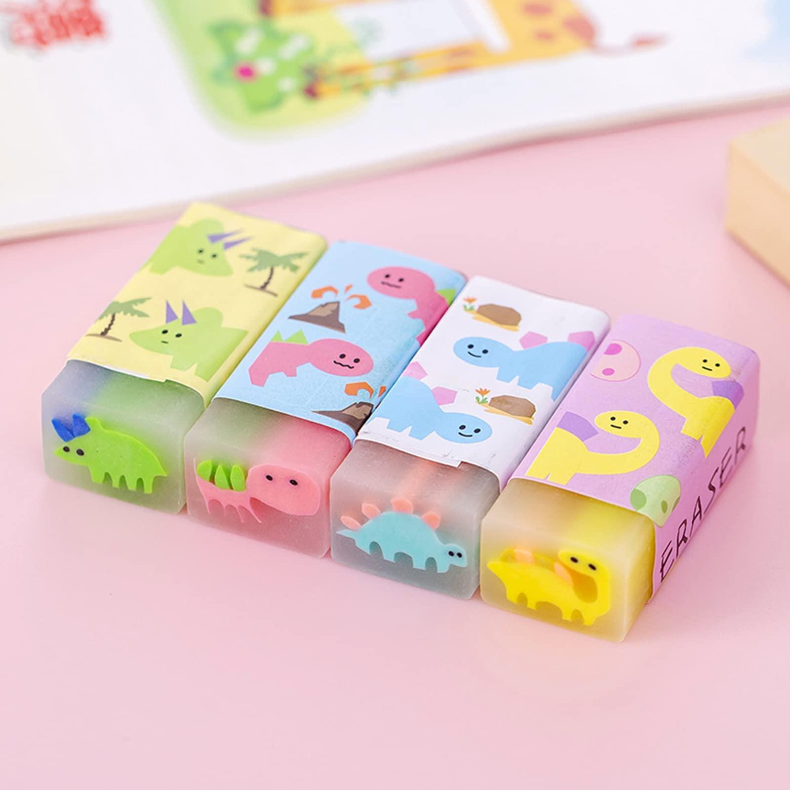 Dreamm Cute Erasers for Kids Bulk 16 Pack Animal Food Fun Desk Pets Pencil Students School Supplies Prize Gifts Party Favors