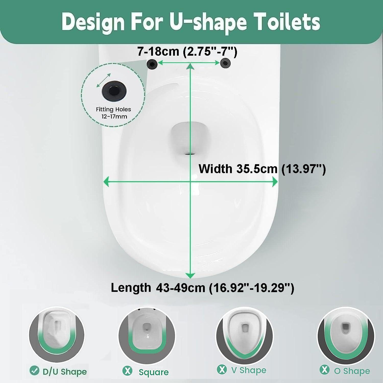 Wttfc Wttfc D Shaped Toilet Seat with Built in Potty Training Seat 2 in 1 Family Adult And Child Kids, Soft Close Toilet Seat with Toddler Seat Built In, Top Installation, White,02Y
