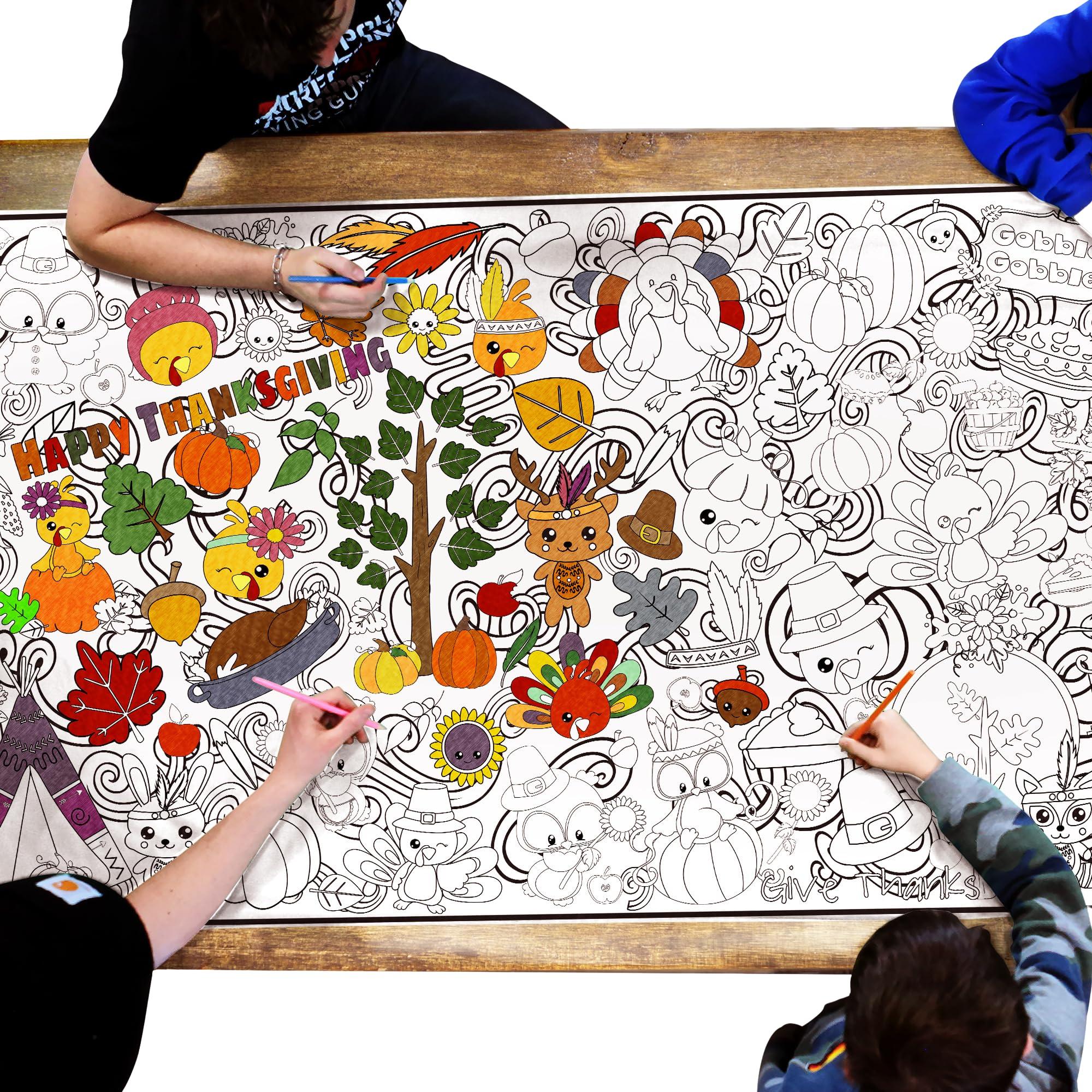 Artistic Chaos Ink Large Coloring Poster - Classic Coloring Sheets for Kids & Adults, Use on Floor, Wall, or as Table Cover, Giant Coloring Pages with Quality Paper, Perfect for Parties & Classroom (Critters 36\"x72\")