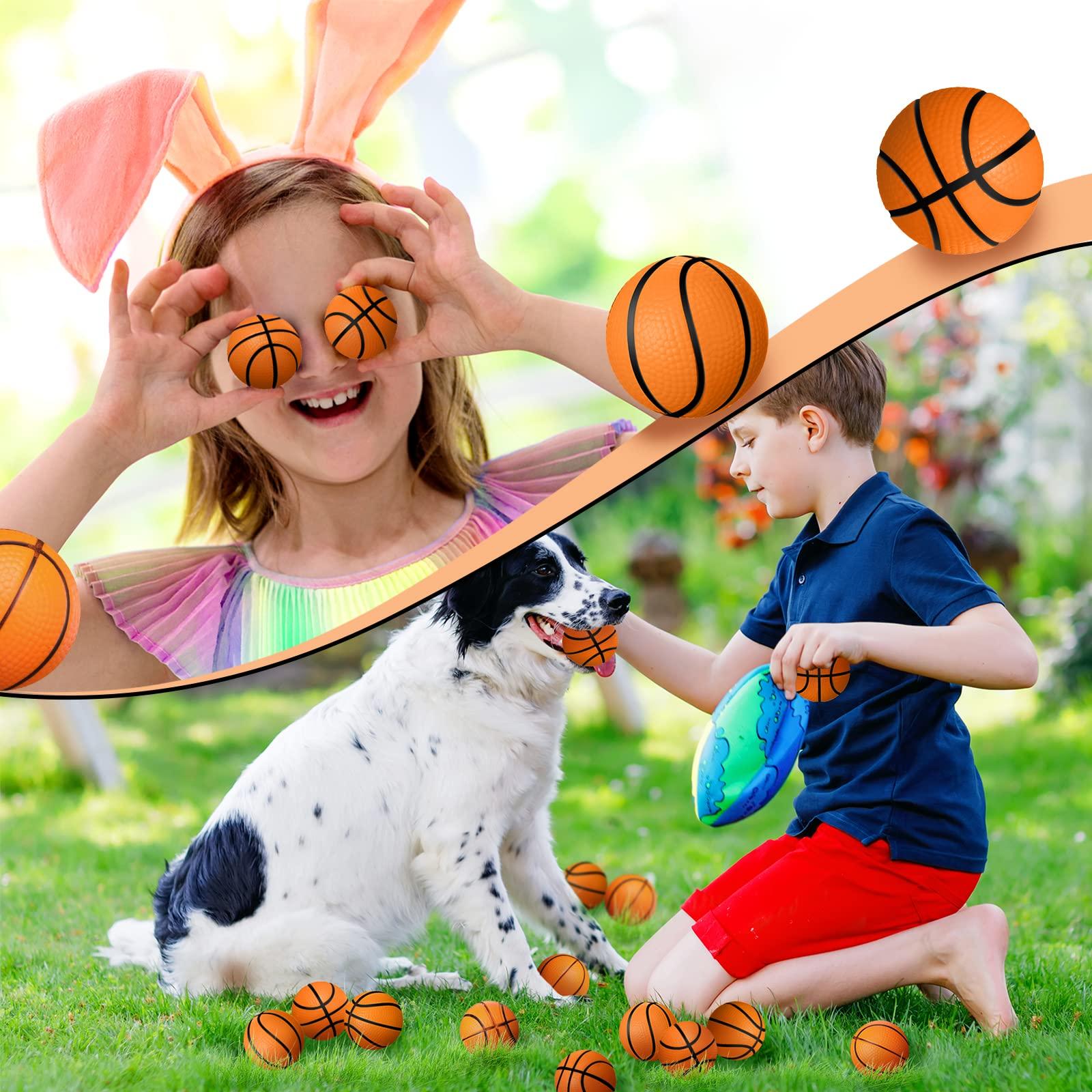 Sumind 100 Pcs Mini Basketball Stress Ball Bulk 1.6 Inch Mini Basketball Party Favor Small Soft Foam Basketball Squeeze Ball Anxiety Stress Relief for Basketball Party Decorations