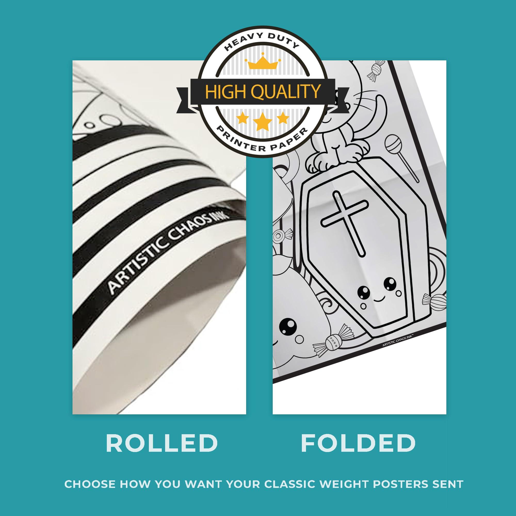 Artistic Chaos Ink Large Coloring Poster - Classic Coloring Sheets for Kids & Adults, Use on Floor, Wall, or as Table Cover, Giant Coloring Pages with Quality Paper, Perfect for Parties & Classroom (Critters 36\"x72\")