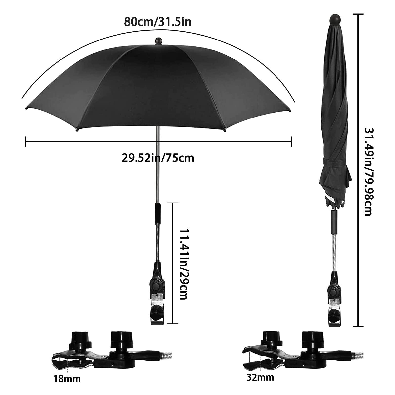SHITINGRM Pram Parasol for Sun Shade Umbrella for Pushchair Pram Wheelchair Outdoor 50+UV for Prot