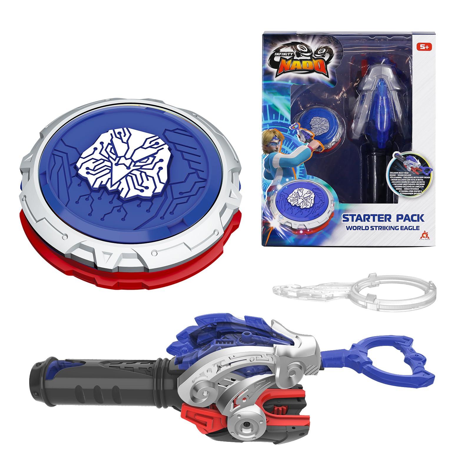 INFINITY NADO INFINITY NADO Bey Battling Blade Toys, Metal Brust Gyro Toys for Boys and Girls Age 5+, Battle Set with Spinning Top & String Launcher, Spinning Tops Boy Toys Kids Gifts, World Striking Eagle