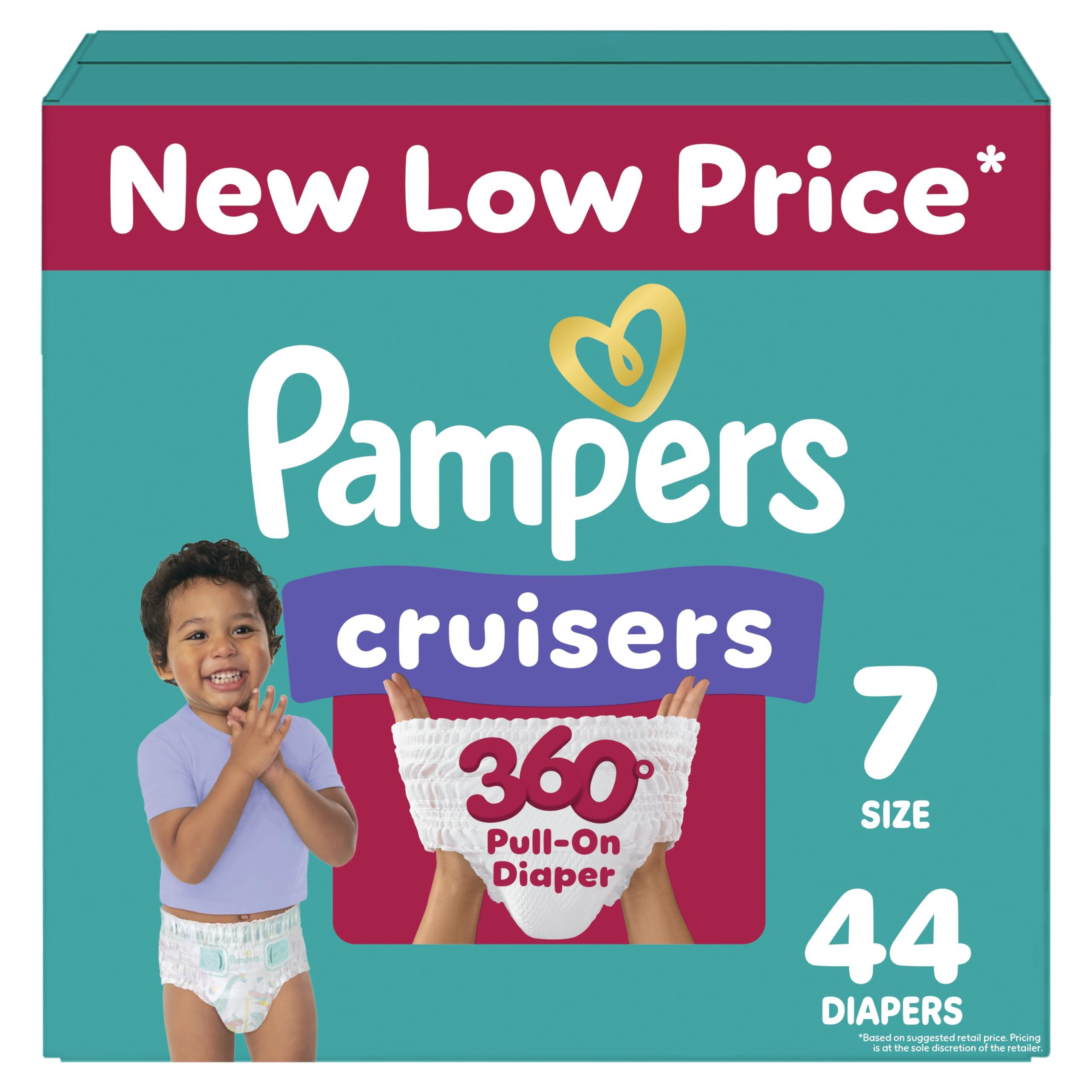 Pampers Pampers Diapers - Cruisers 360 - Size 7, 44 Count, Babyproof up to 100% Leakproof Pull-On Diaper