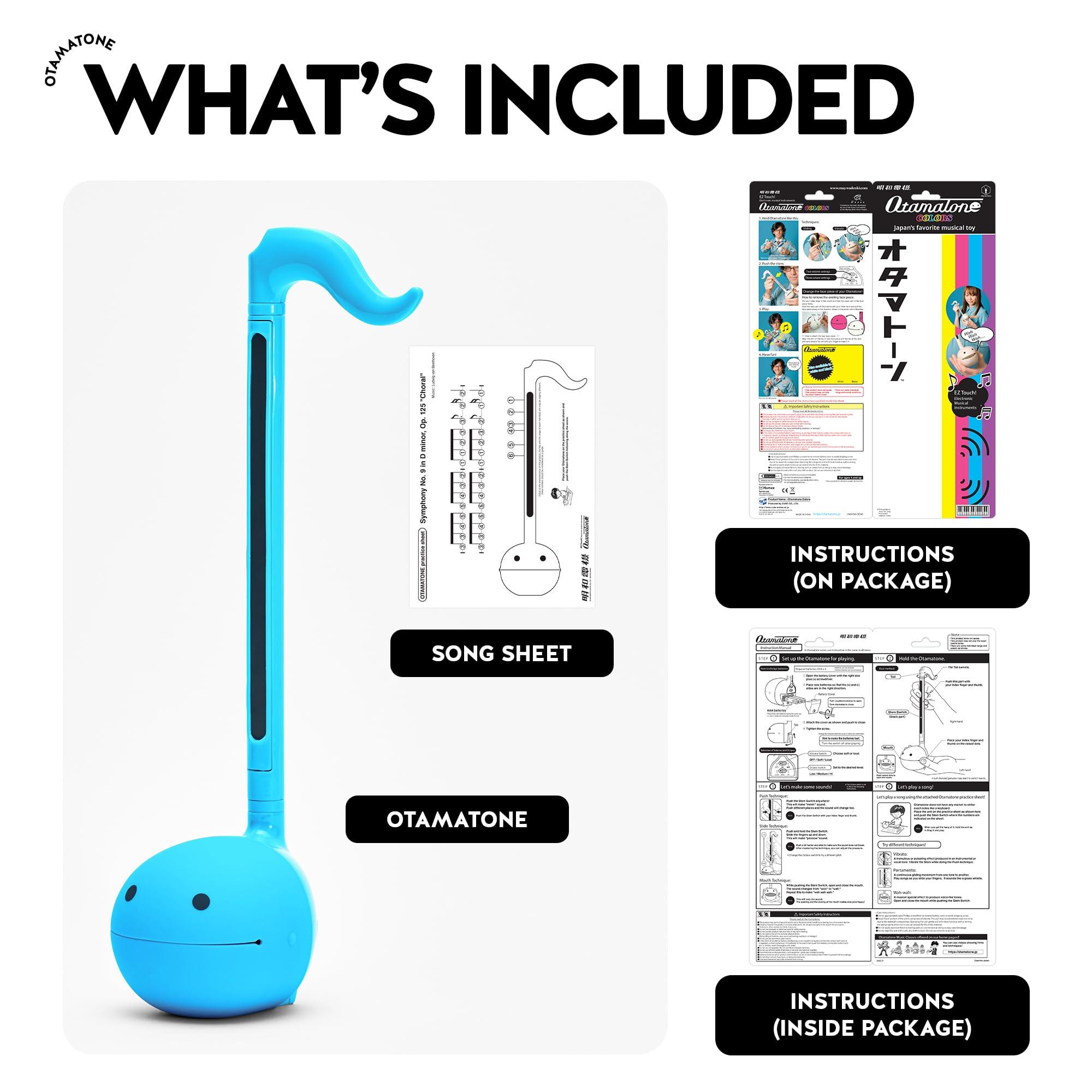 Otamatone Otamatone Japanese Electronic Musical Instrument Portable Music Synthesizer from Japan by Maywa Denki Educational Fun Gift for Children, Teens & Adults - Black White Blue Set