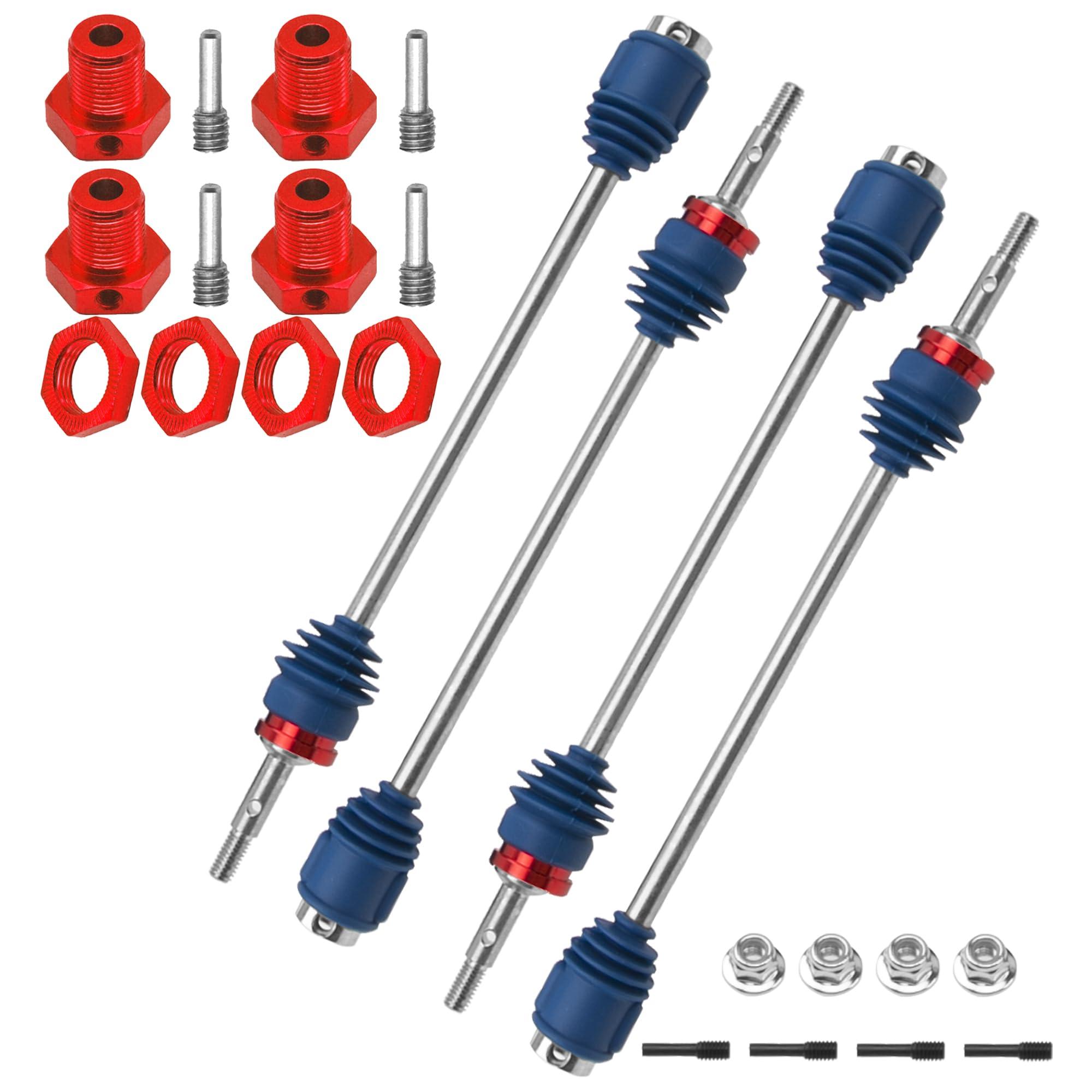 Share Goo Steel Drive Shaft CVD Dogbone Driveshafts 5451R & Aluminum Wheel Hubs 17mm Hex Nuts Threadlock