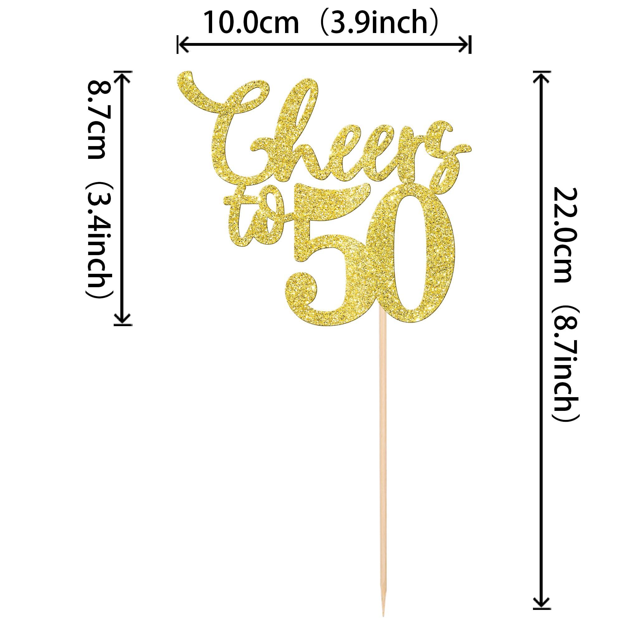 Rsstarxi Rsstarxi 12 Pack Cheers to 50 Years Centerpiece Sticks Gold Glitter 50th Birthday Table Toppers Decorations for 50th Birthday Wedding Anniversary Party Decorations Supplies