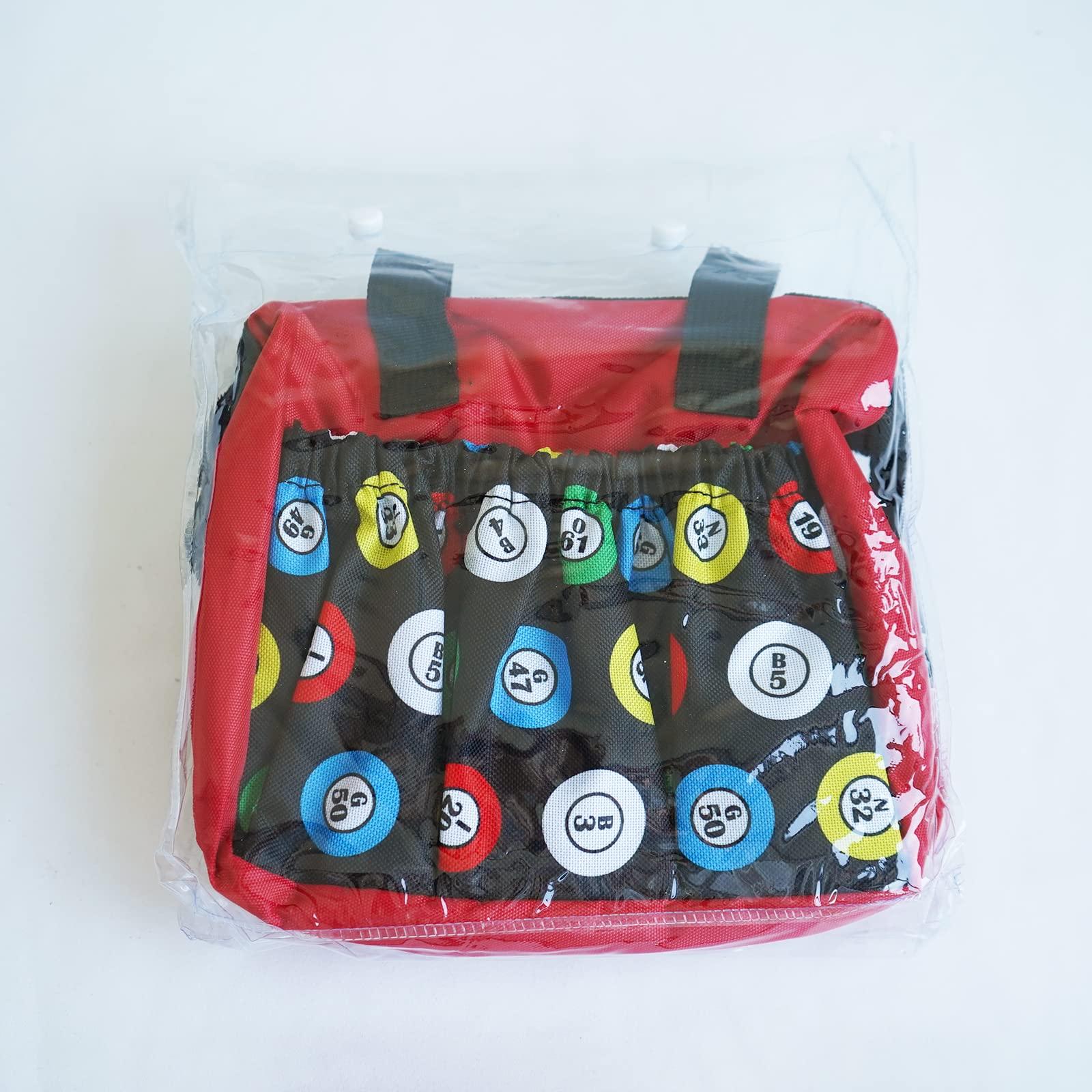 Yuanhe Yuanhe Bingo Dauber Bags with 6 Pockets Red Bingo Tote Bag