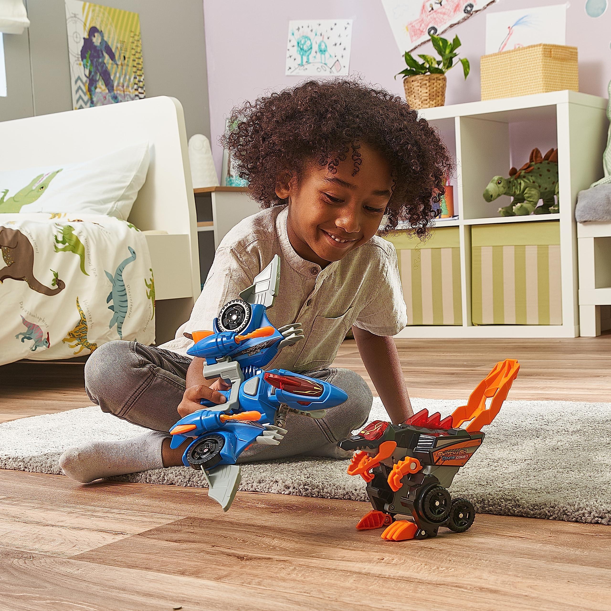 VTech VTech Switch and Go Dinos Spinosaurus und Pterodaktylus Dino-Auto-Transformer 2-in-1 Spielzeug mit Dinostimme, Gerusch- und Lichteffekten Fr Kinder von 3-8 Jahren
