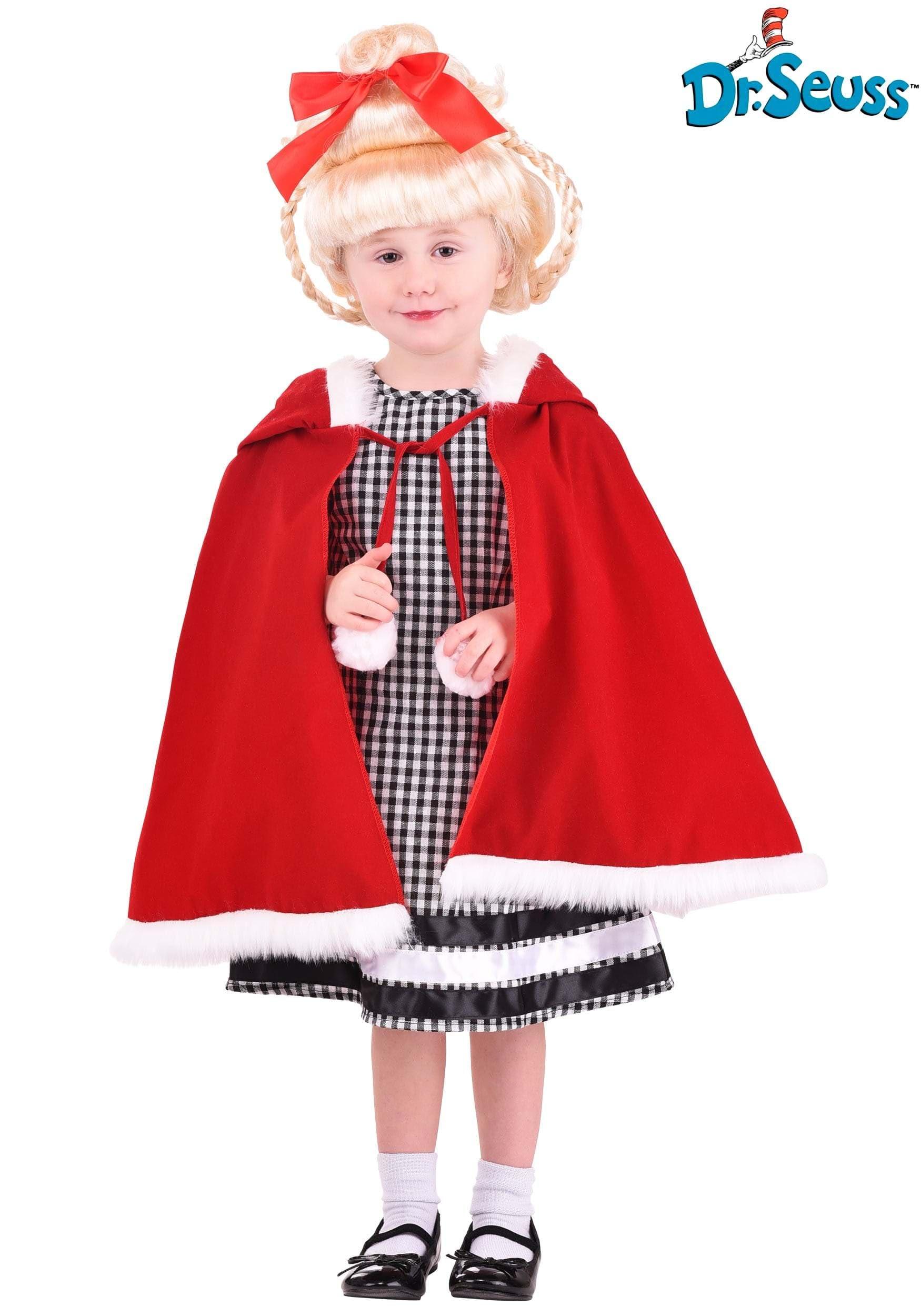 FUN Costumes Fun Costumes Dr. Seuss The Grinch Cindy Lou Who Costume for Toddlers, Girl\'s Pink Christmas Dress for Character Cosplay Dress up 4T Bundle