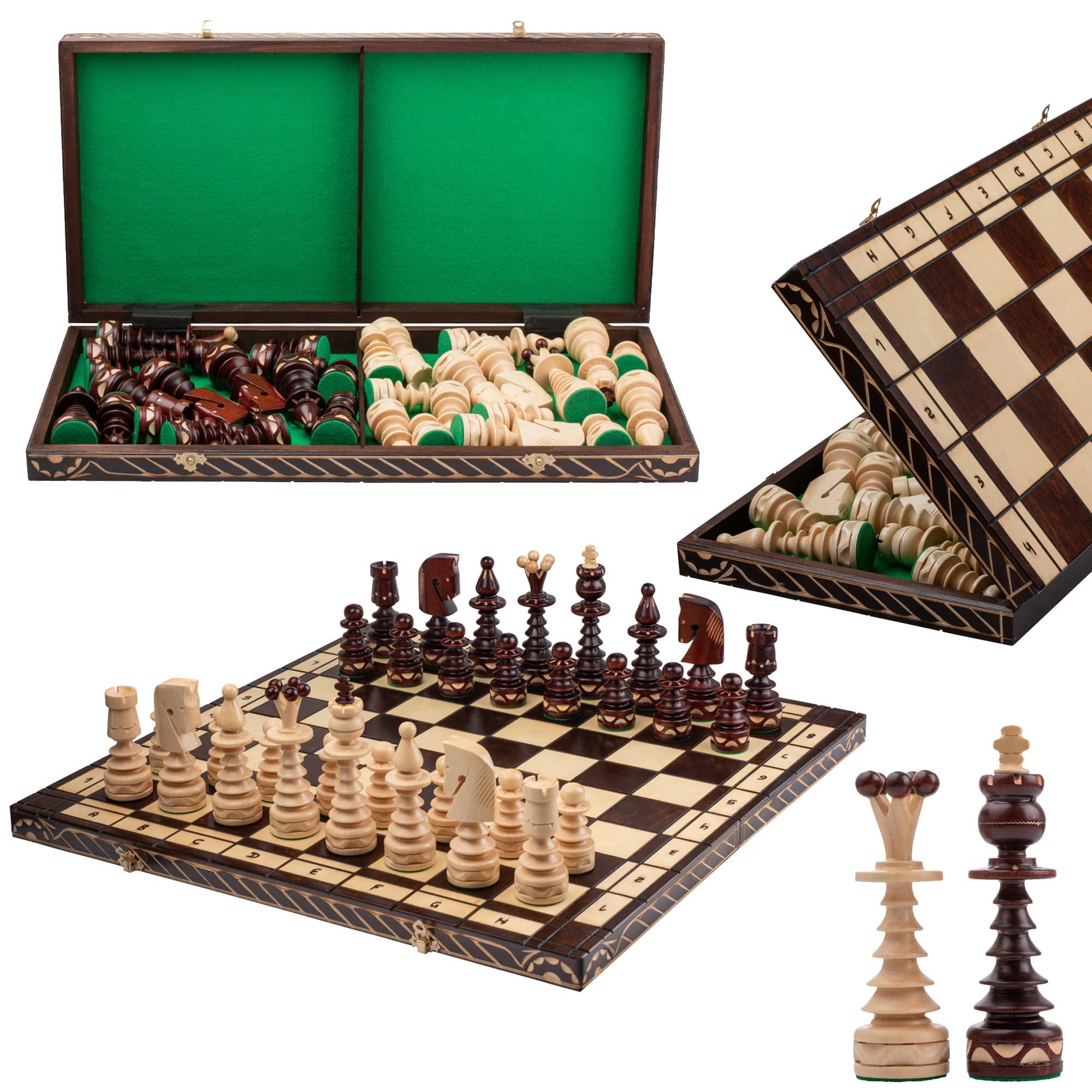 Master of Chess Master of Chess Wooden Chess Set with Pieces GENTLEMAN 60 cm / 23 in - Handcrafted Large Folding Chess Board Game for Adults and Kids