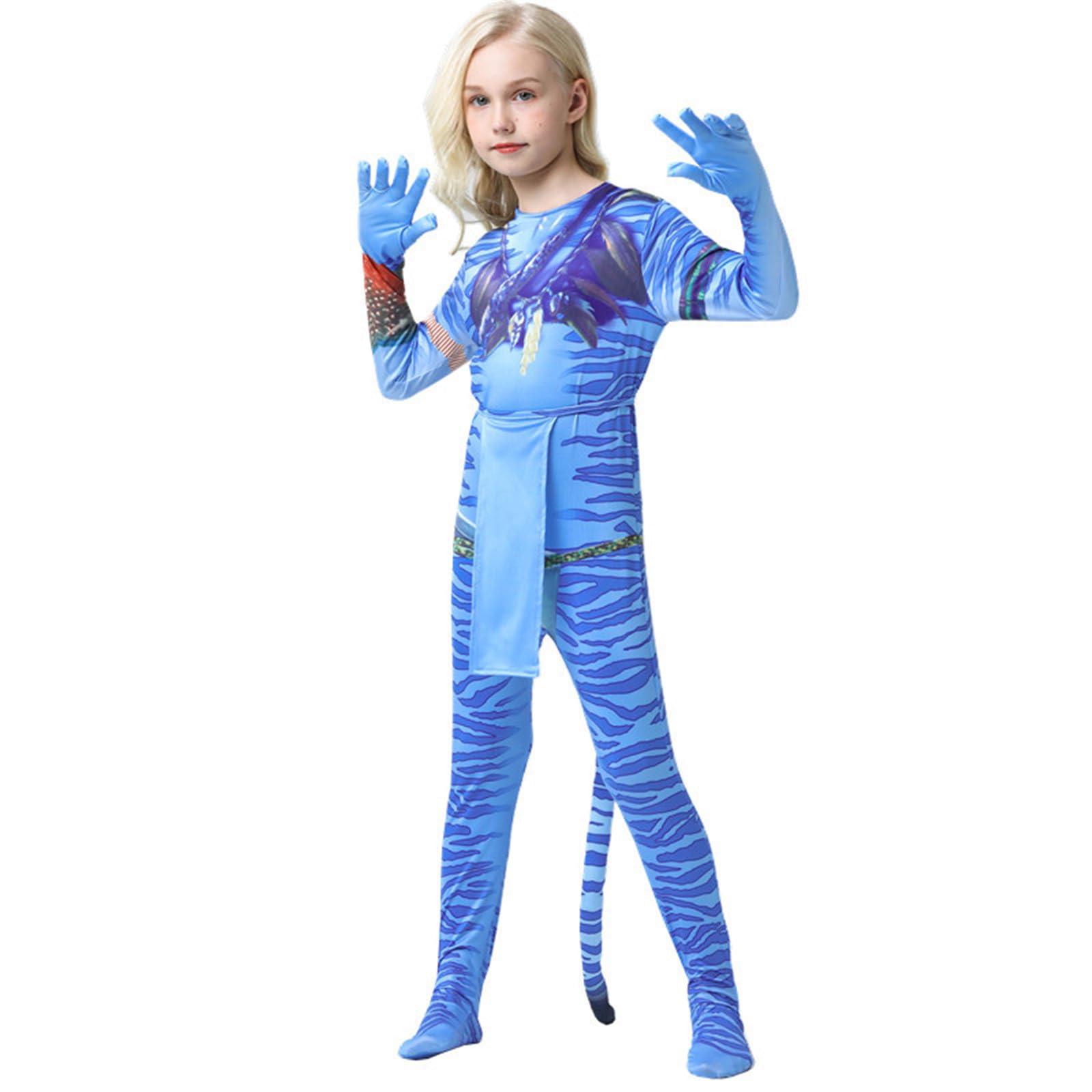 Naeviwth Naeviwth Avatar Costume for Kids, Neytiri Halloween Bodysuit Jumpsuit For Boys and Girls