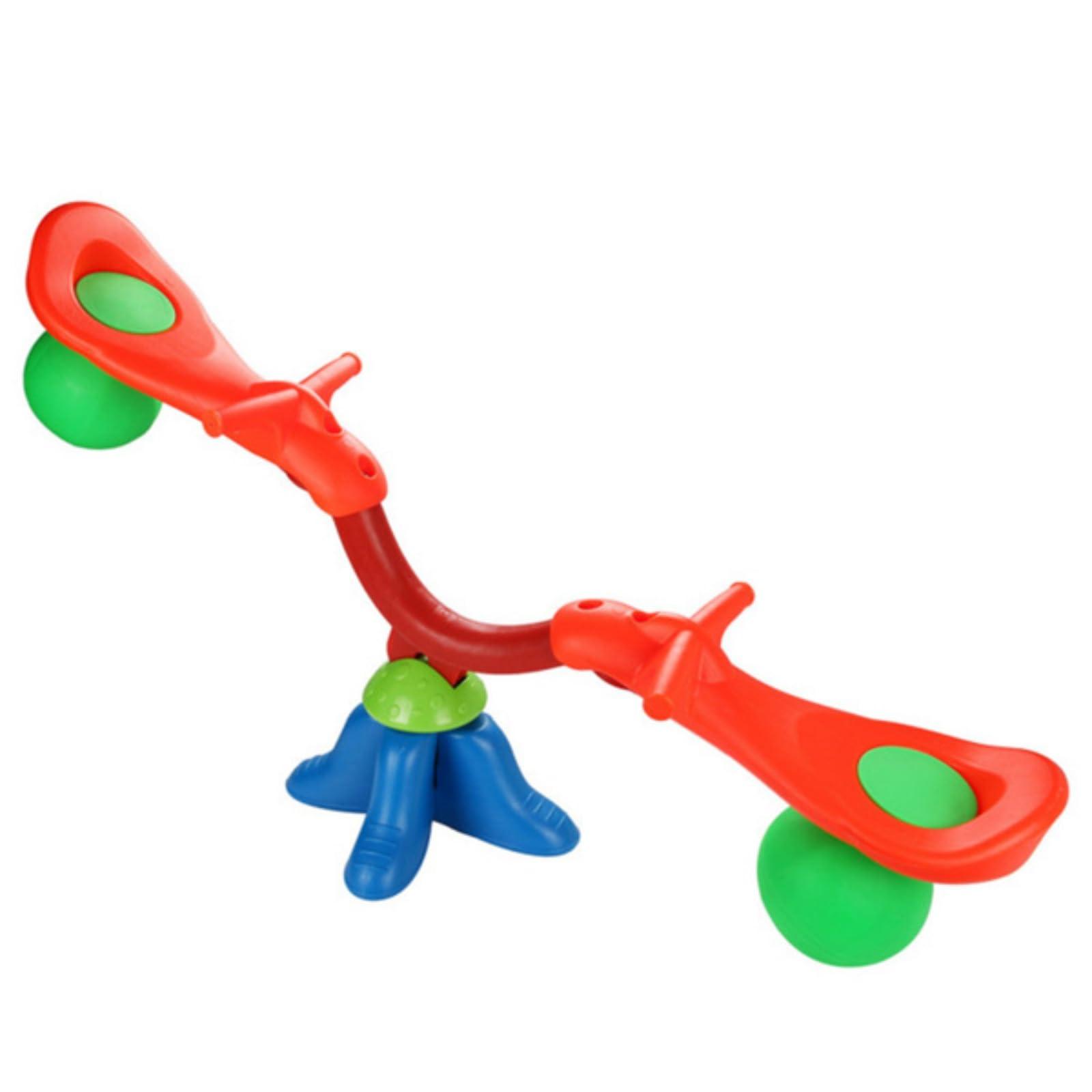 RENPINYOUX Sit-down Rotating Seesaw, Outdoor Children's Rotating Seesaw, 360 Degree Rotation, 2 Handles, Soft Ball Pad, Bright Colors, Outdoor Playground Equipment, Suitable for Backyard, Playground, Multi-color