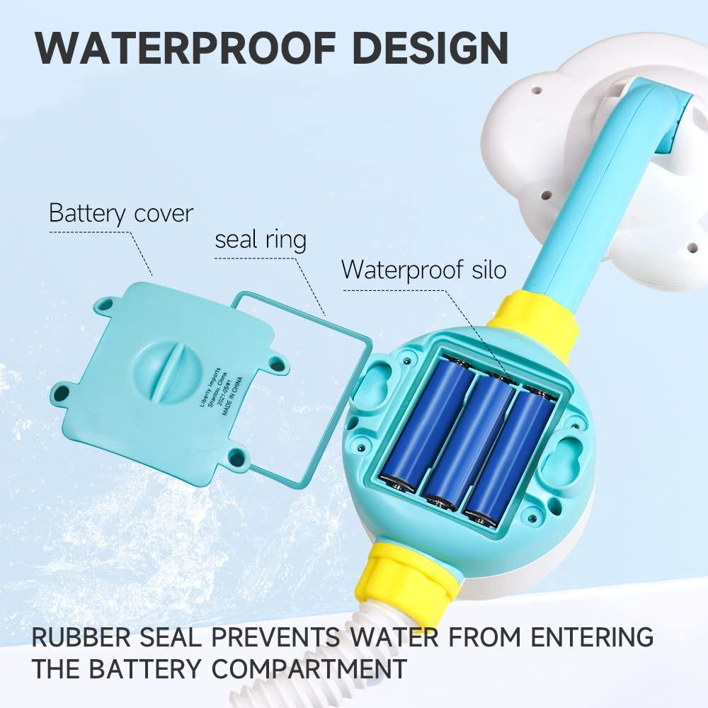 OWNONE 1 Baby Bath Toy Shower Head - OWNONE 1 Bathtub Shower Sprayer, Bath Toy for Toddlers Ages 1-3, 2-4 Years Old, Infant Baby Bath Toy 6-12, 12-18 Months - Includes 1 Cloud Shower Head & 3 Suction Spinners