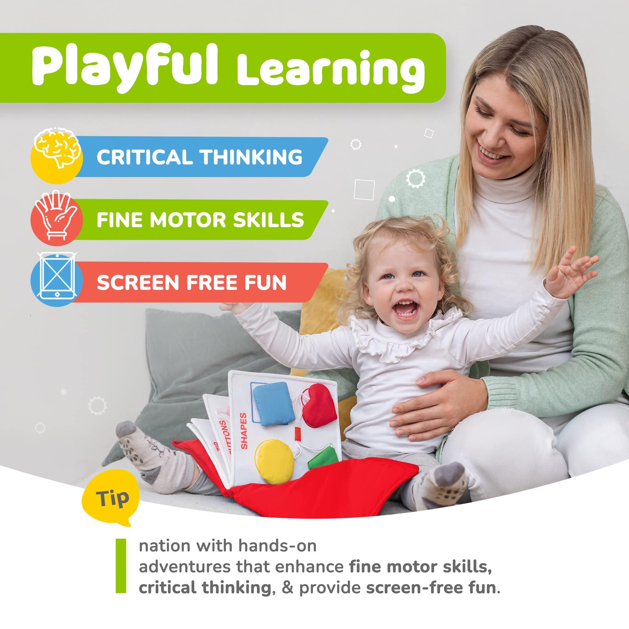 deMoca deMoca Busy Board & Quiet Book Set: Montessori-Inspired Toddler Learning Bundle