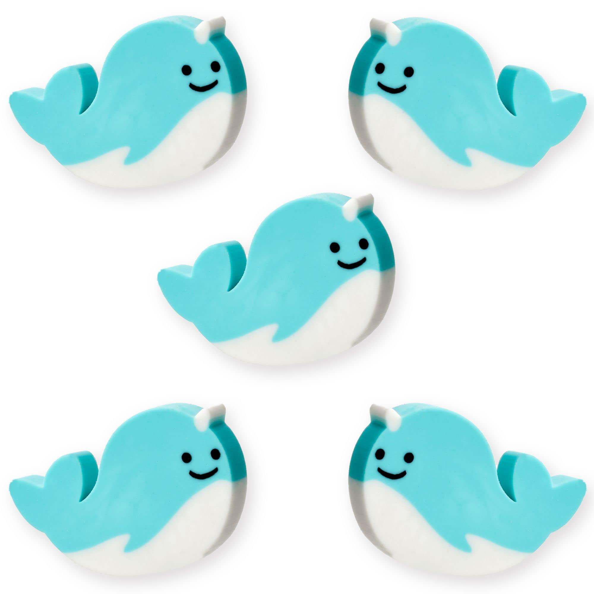 Entervending Erasers for Kids - Pencil Eraser Animals - Dolphin Erasers - 30 Pcs Mini Erasers Kids - Cute Erasers for Classroom Prizes - Mini School Supplies - Vending Machine Toy - Easter Egg Fillers