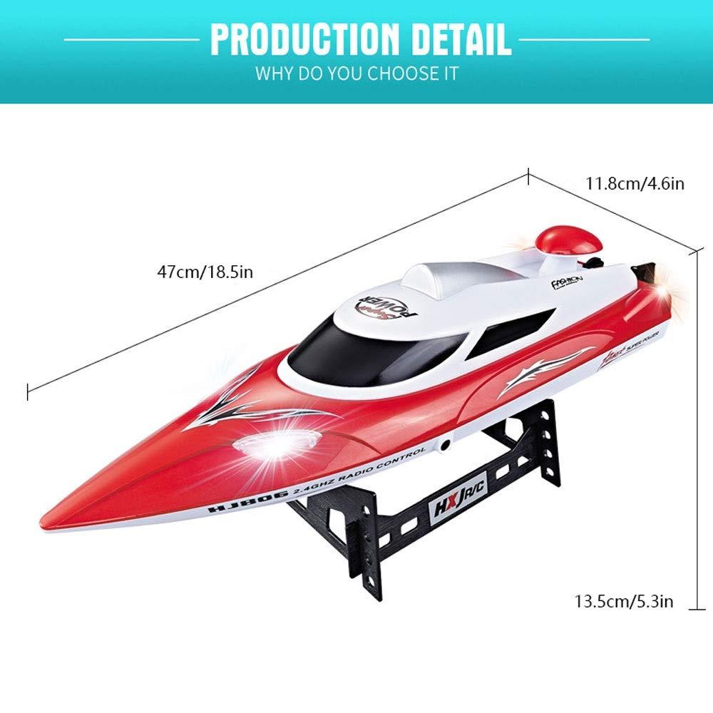 sfhdcfbswjnjdcbshf 2.4G Wireless Electric Remote Control Boat 35KM/H High-Speed RC Ship Circulating Water Cooling Super Navigation Prompt RC Speed Boat Swimming Pool Lake Children\'s Toys (Black)
