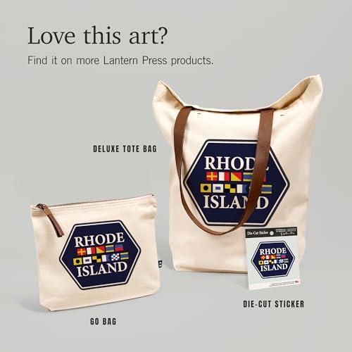 Lantern Press Die Cut Sticker Rhode Island, Nautical Flags, Vinyl Sticker 3 to 6 inches, (Waterproof Decal for Cars, Water Bottles, Laptops, Coolers), Large