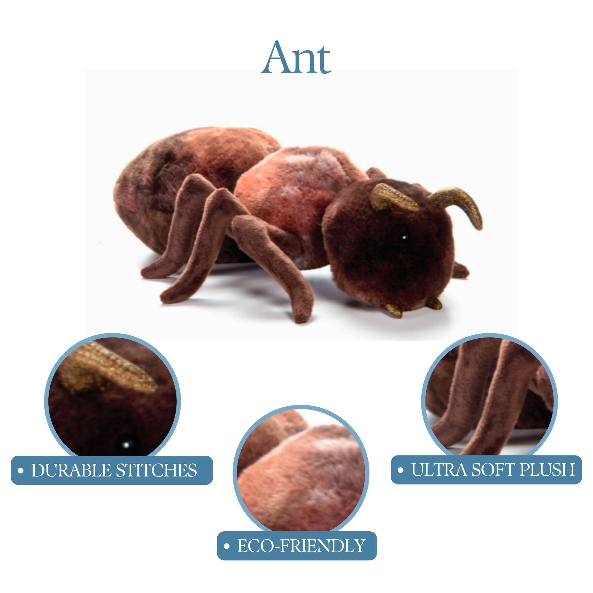 The Petting Zoo The Petting Zoo Ant Stuffed Animal Plushie, Gifts for Kids, Wild Onez Insect Animals, Ant Plush Toy, 12 inches