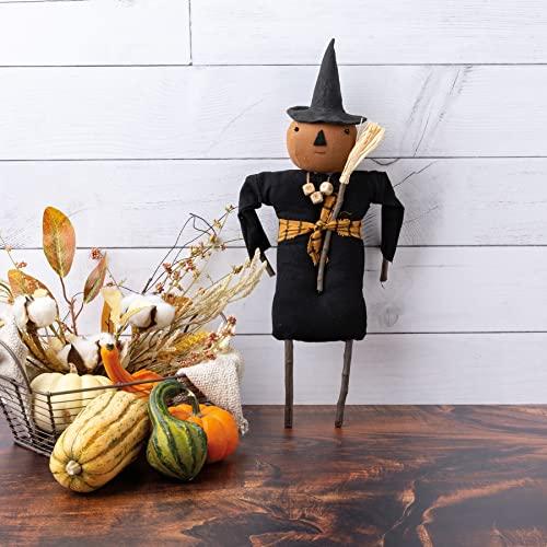 Primitives by Kathy Primitives by Kathy Eek Pumpkin Witch Collectible Doll Black 5.50\" x 17\" x 3.25\"