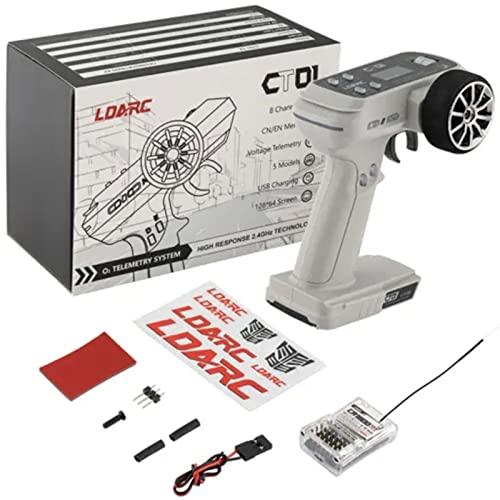 ZKSJ ZKSJ LDARC 8-Channel CT01 Remote Control Radio Transmitter and Receiver 2.4Ghz 400-Meter Signal Range Equipped with LCD Display Suitable for RC Cars/Truck/Crawler/Boats/Airplanes(Grey)