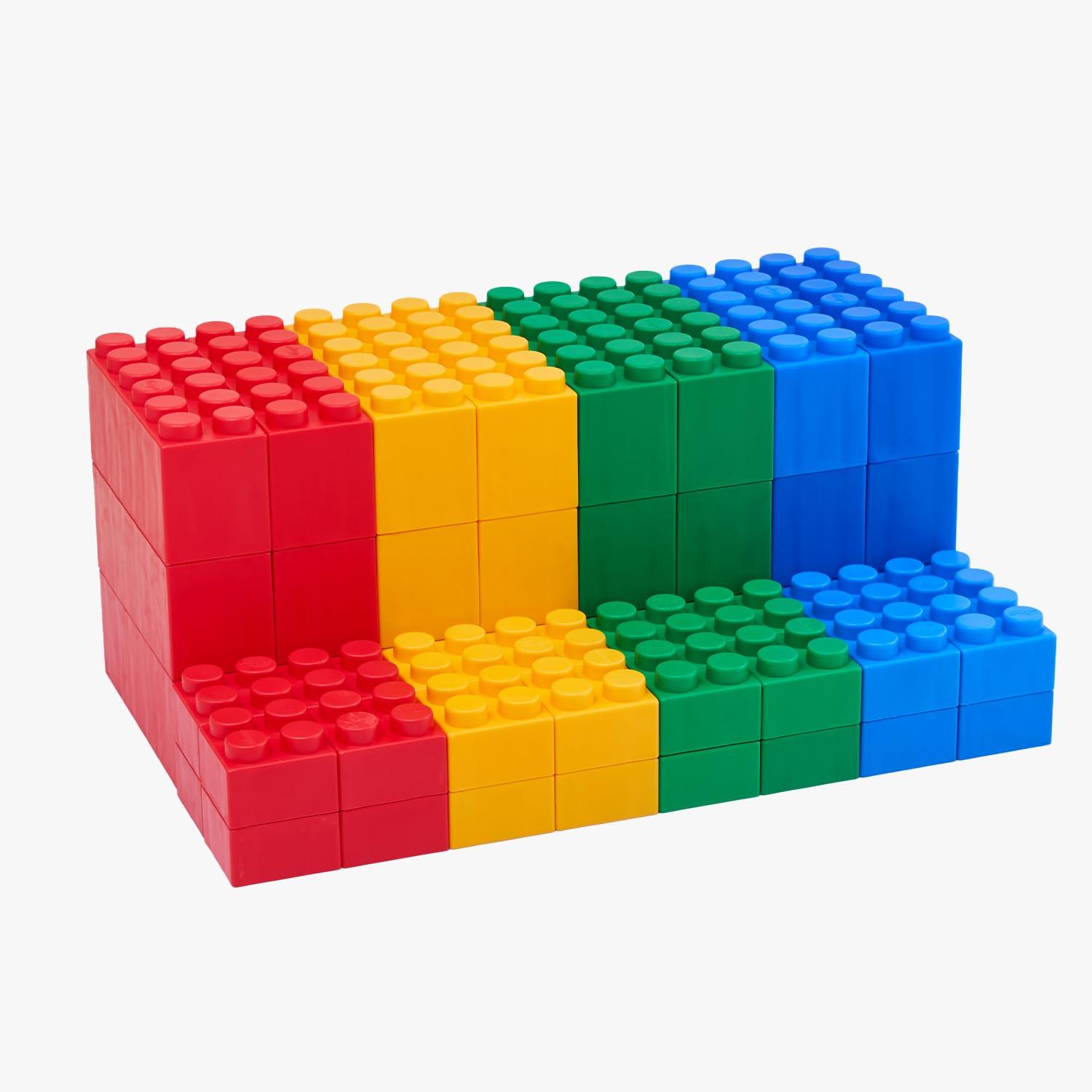 UNiPLAY UNiPLAY Giant Plump Toddler Soft Building Blocks - 48-Piece Stacking Set for Early Cognitive Development and Creative Play - Ages 3 Months+