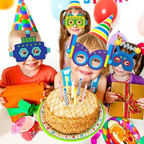 Lide Road 12 PCS Robot Paper Masks Robot Birthday Party Cosplay Masks for Birthday Party Bots Party Supplies Gift Robots Party Favor Birthday Cosplay Dress up Costumes for Kids Boy Girl Party Favors