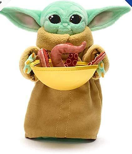 DISNEY STORE Disney Mandalorian The Child Grogu with Squid Bean Bag Soft Plush Toy Baby Yoda 19cm