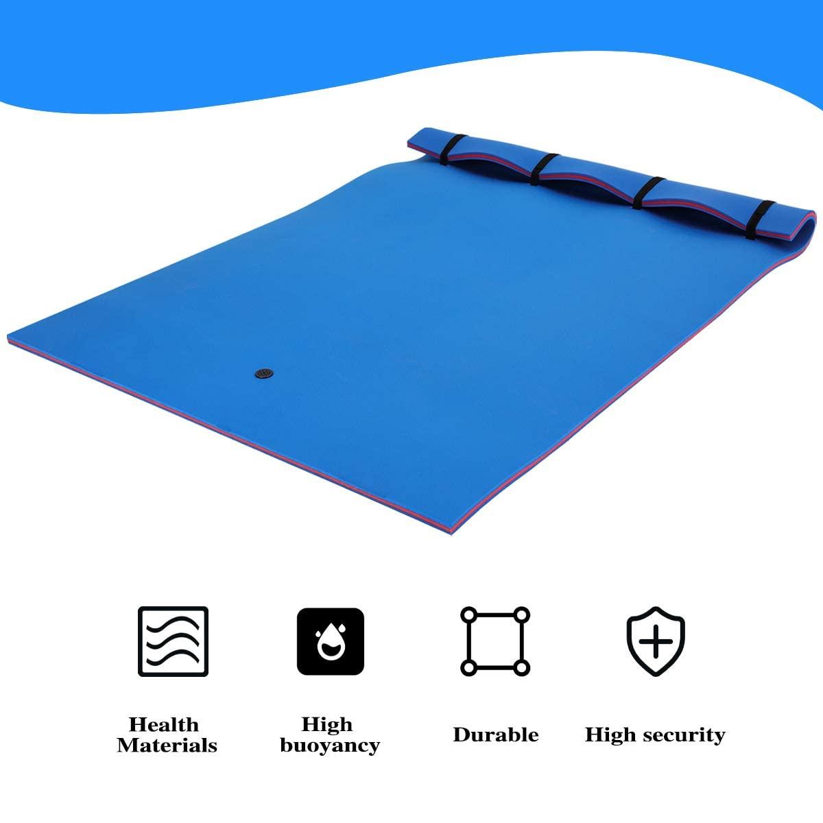 Max4out Max4out Water Floating Mat 9/12/18 FT Foam Lake Floats Floating Foam Pad Lily Pad for Water Recreation and Relaxing Lily Mat for Family Floating Pad for Pets Pool Float for Party (Blue-350)