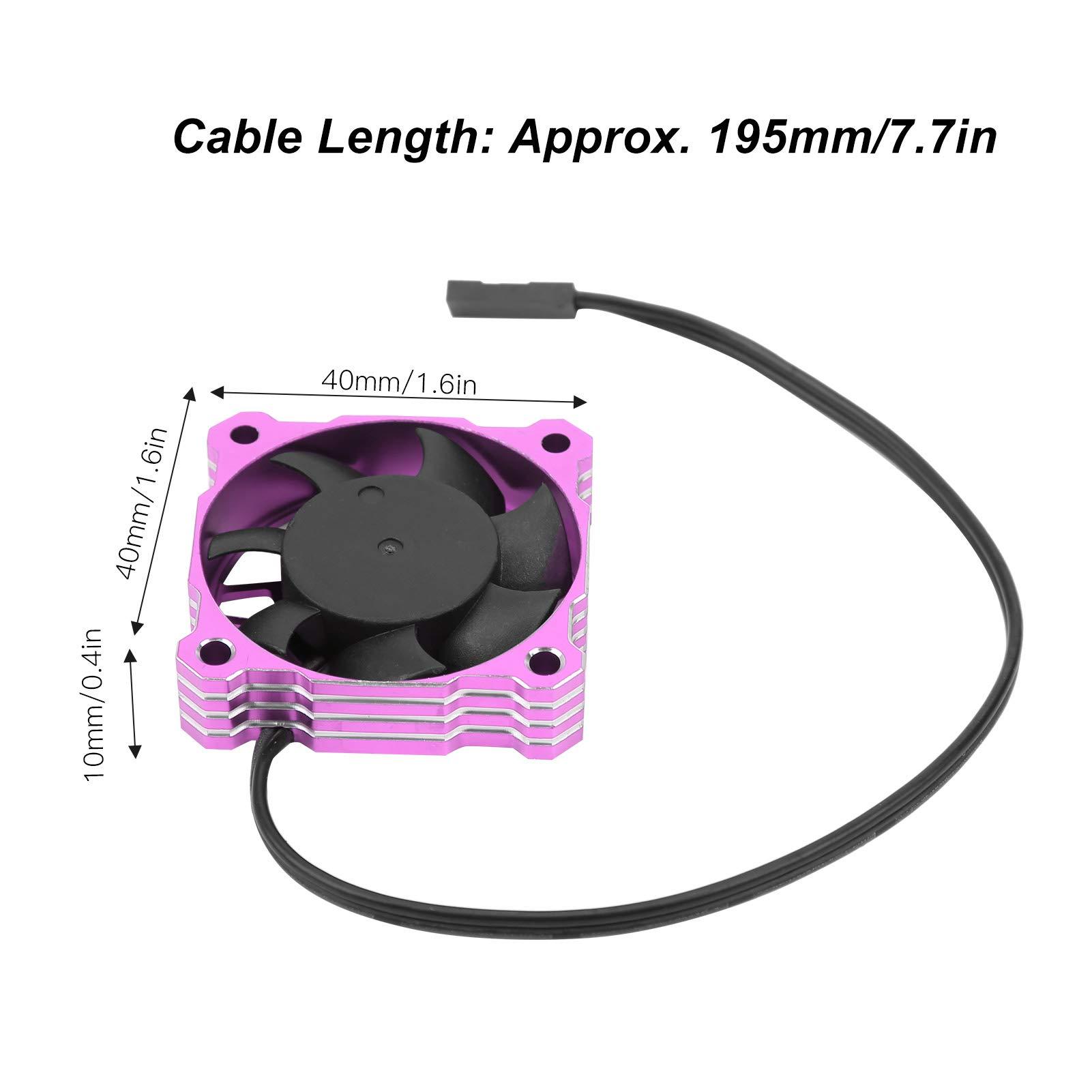 Gavigain Gavigain RC Cooling Fan, 40mm Motor Cooling Fan for RC Cars 16000RPM Brushless ESC Alluminum Motor Cooling Fan High Speed RC Cooling Fan for RC Vehicles (Purple)