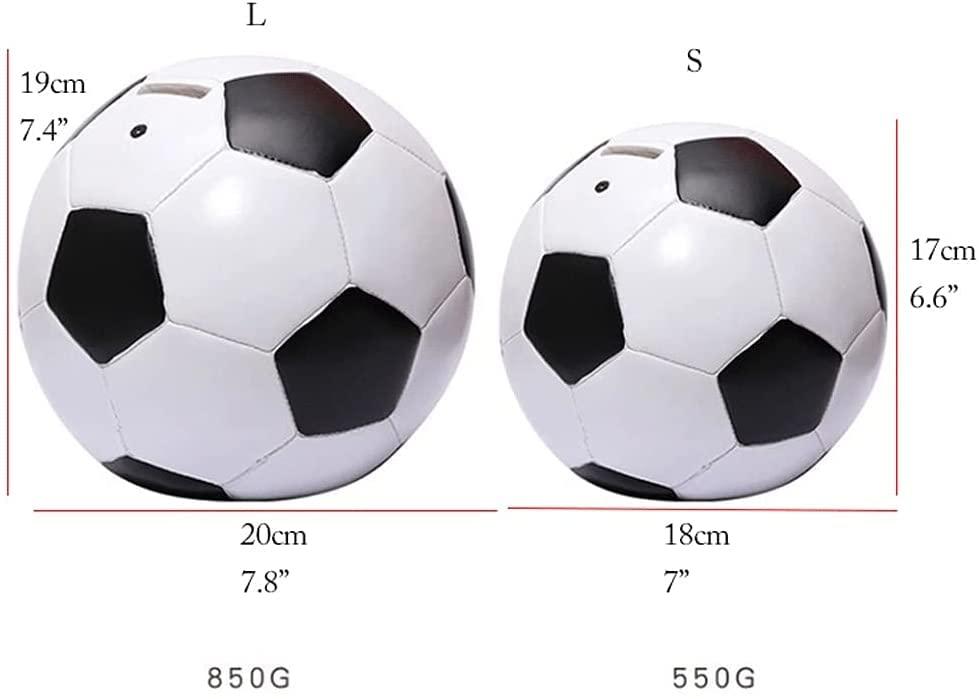 BerlinVV Piggy Bank for Boys Girls Kids Creative Football Piggy Bank for Boys Soccer Coin Bank Cute Money Box Coin Saving Pot Money Box 7.8x7.8x7.4in (Color : Small Piggy Bank)