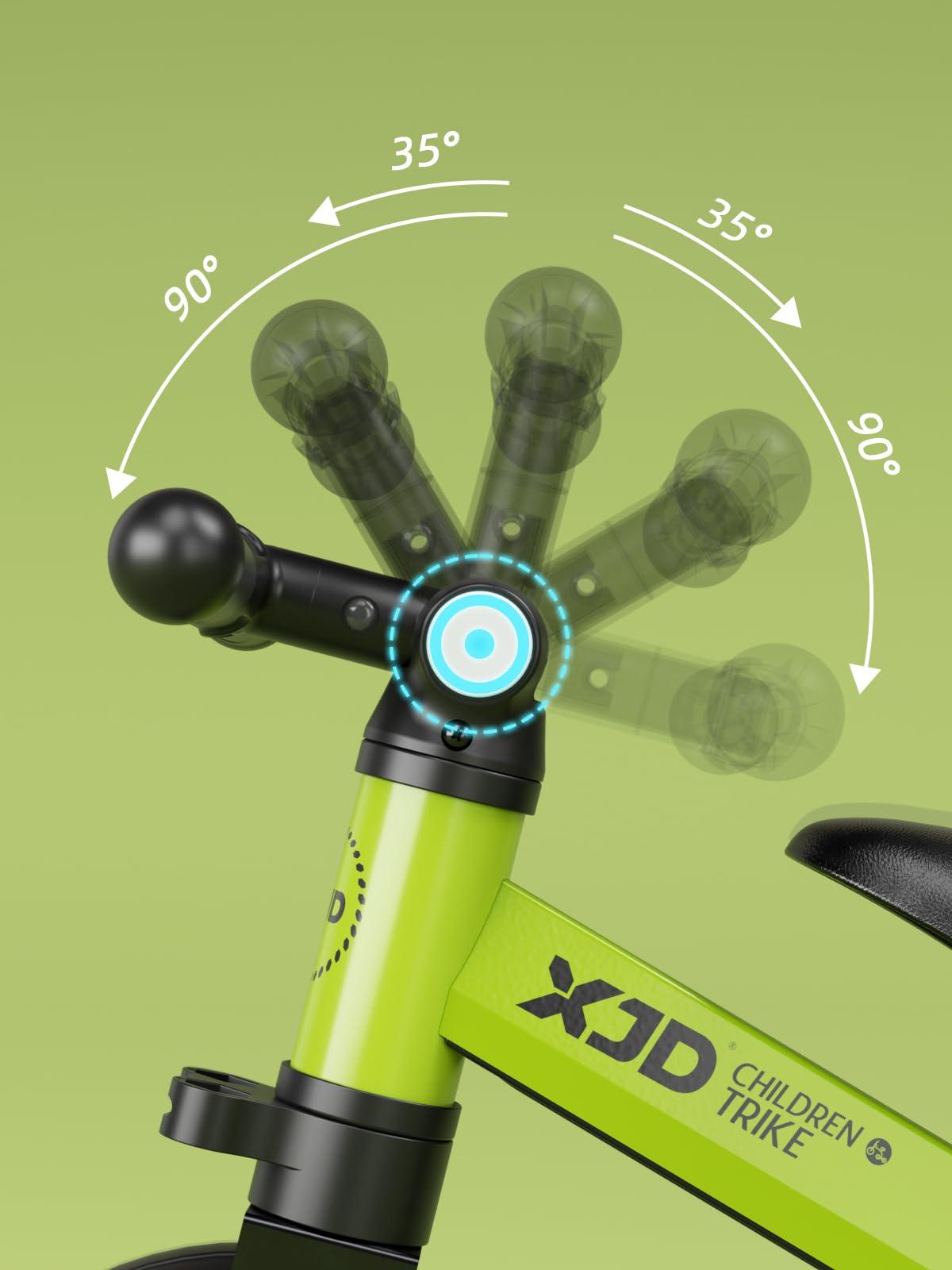 XJD XJD 5 in 1 Toddler Bike, Tricycle for Toddlers 1-3 with Adjustable Seat Height, Removable Pedals, Ideal Balance Bike Birthday Gifts and Toys for Boys and Girls (Green)
