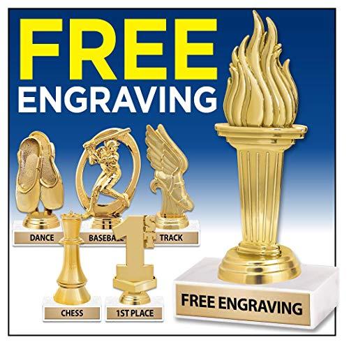 Crown Awards Dominoes Trophies, 6" Gold Dominoes Trophy Award, Personalized with Your Own Engraving