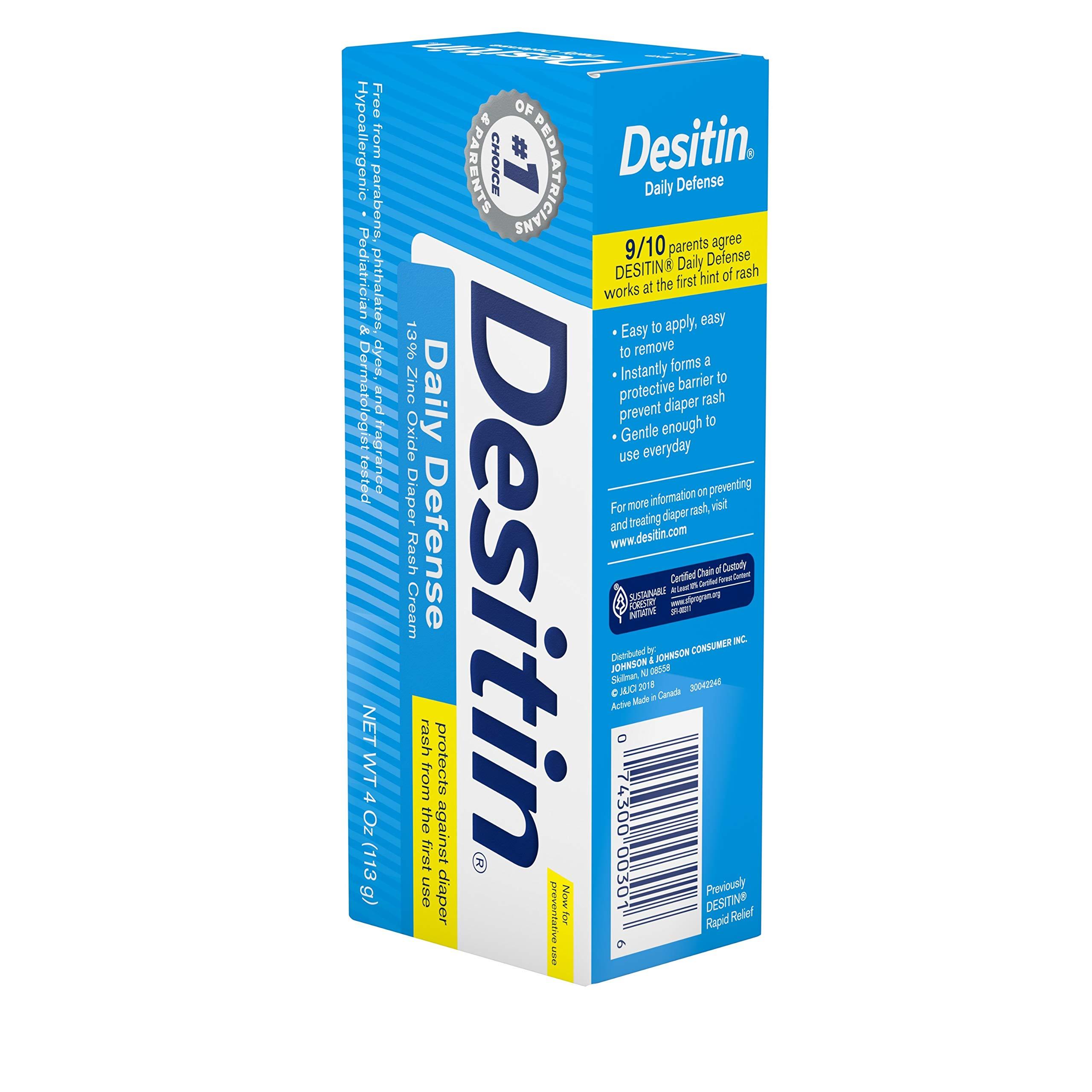 Desitin Desitin Daily Defense Baby Diaper Rash Cream with Zinc Oxide to Treat, Relieve & Prevent diaper rash, 4 oz