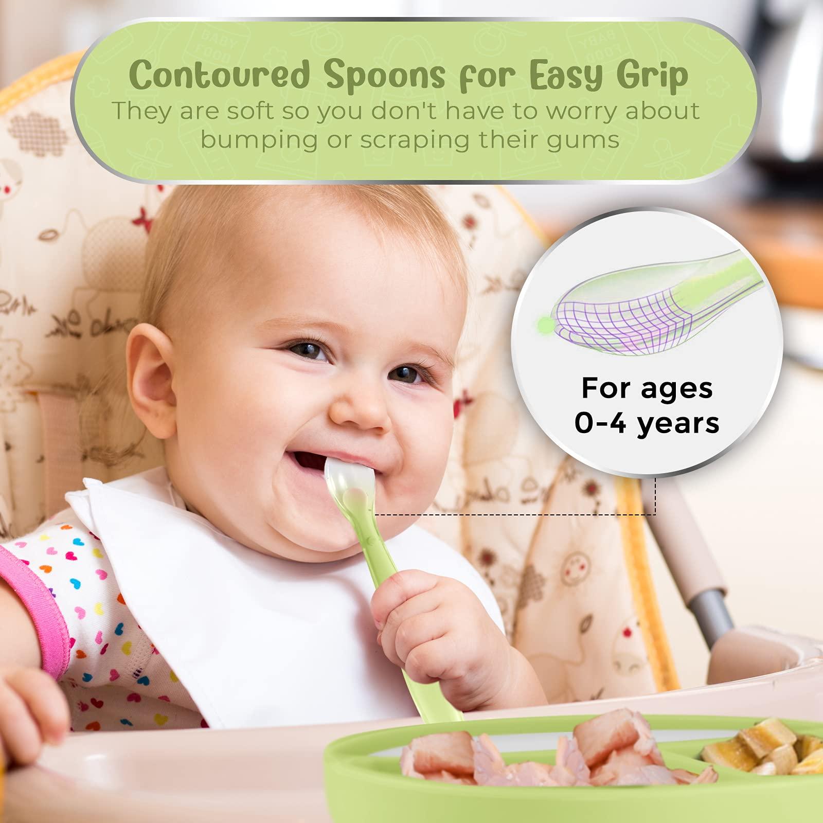 Sperric Silicone Suction Plate for Baby - 100% Food Grade Silicone Divided Plate | Toddler Self Feeding Training Suction Plate Set | BPA-Free, Microwave & Dishwasher Safe Stay Put Plates (Sage)