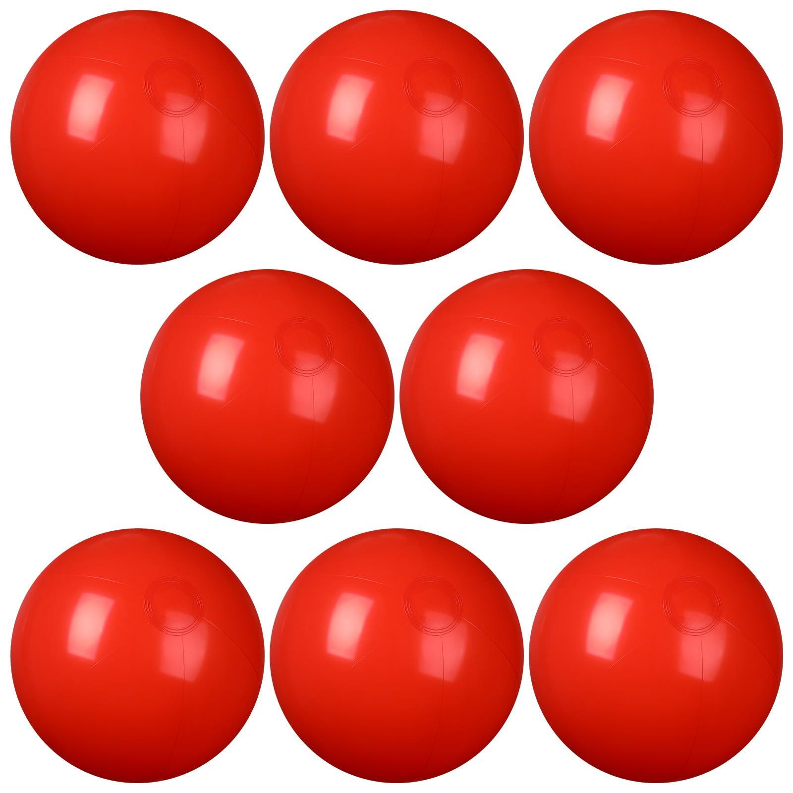 kymqlyw kymqlyw 8 Pcs 12 Inch Solid Red Beach Balls Inflatable Beach Balls Bulk Large Blow up Pool Game Toys for for Summer Beach, Pool and Summer Birthday Party Supplies (Red)