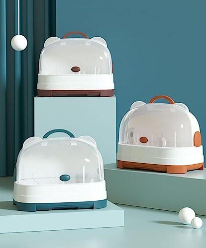 KALWEL KALWEL,Baby Bottle Dryer Rack,Portable Bottle Drying Rack,Baby Bottle Storage Organizer with Lid,Travel Bottle Drying Rack,Removable Layers for Easy Cleaning,Suitable for Travelling,Camping