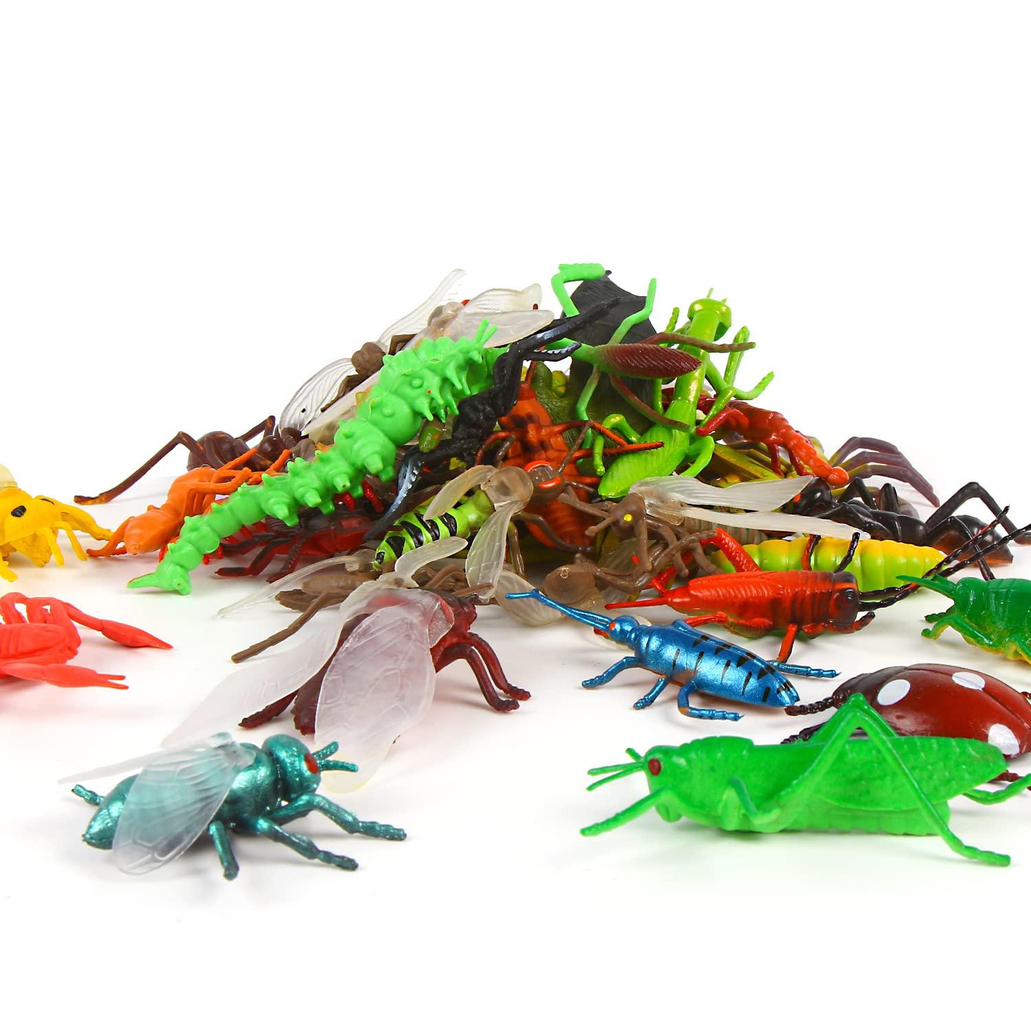 FINGOOO FINGOOO 39 Pack Insects and Bugs for Kids,Assorted Plastic Bug Toys Fake Insects Educational Party Favors
