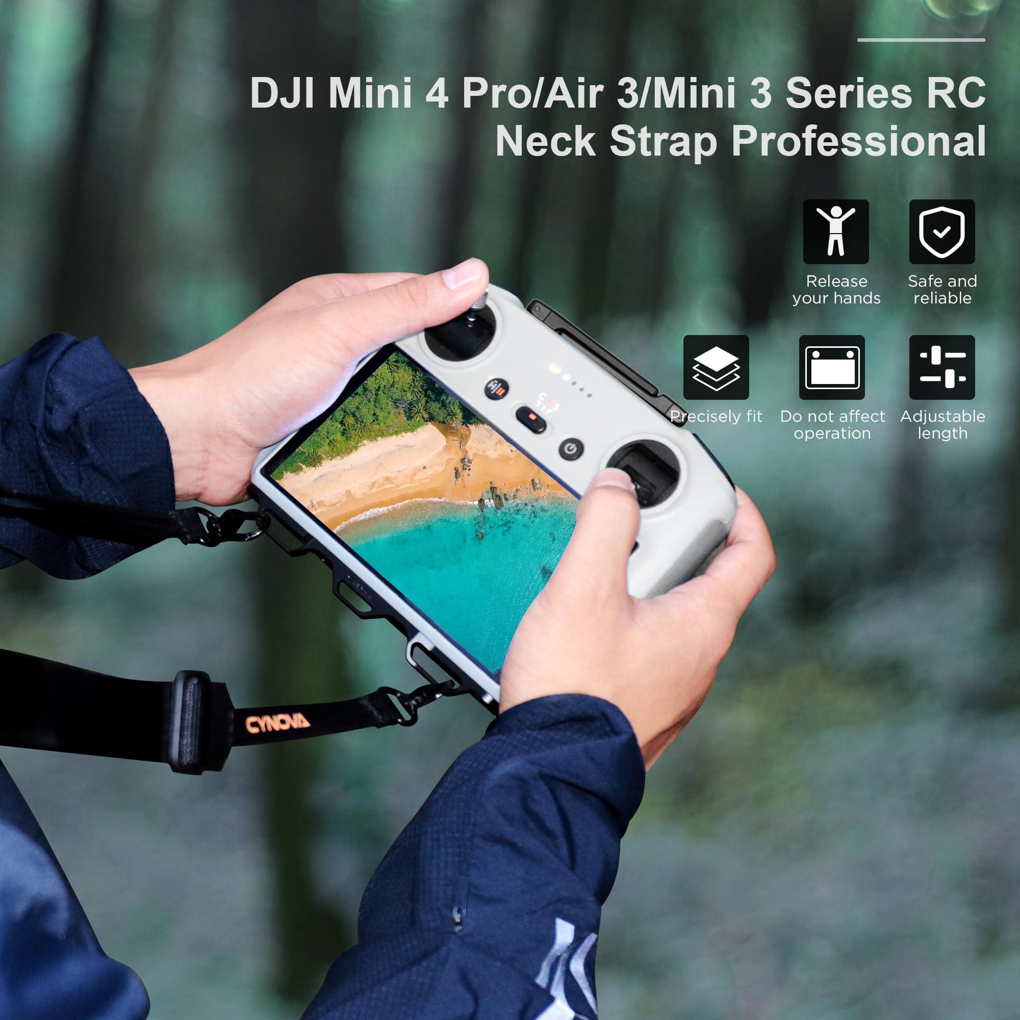 CYNOVA CYNOVA DJI Mini 3 Pro RC Controller Neck Strap Lanyard High-Grade Nylon Braided Rope, Adjustable Shoulder Lanyard for DJI Mini 3 Pro RC Drone Accessories(With 3 Hook Bracket)