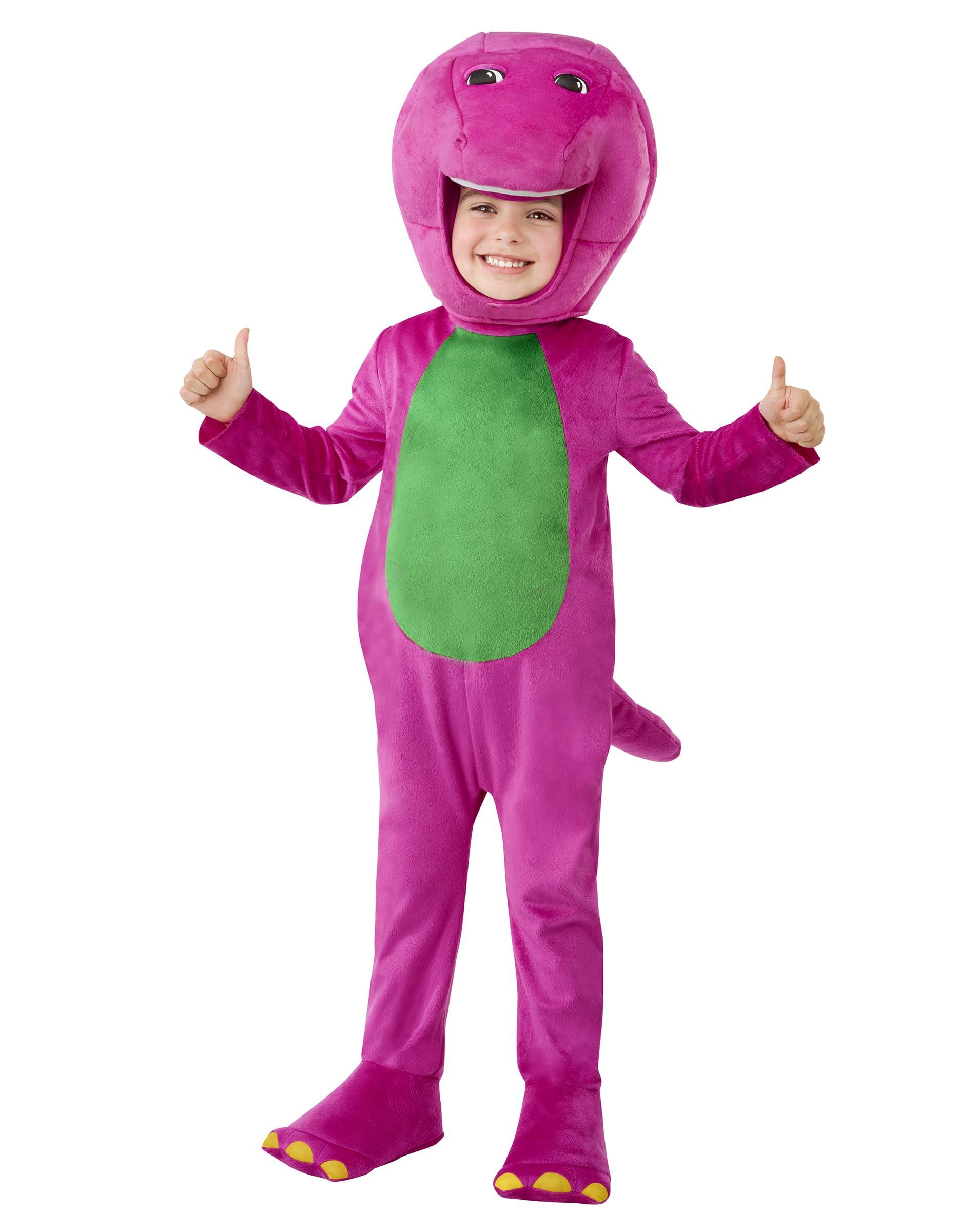 Spirit Halloween Spirit Halloween Toddler Barney Jumpsuit Costume | Officially Licensed | Features an Attached Tail and a Hood 2T