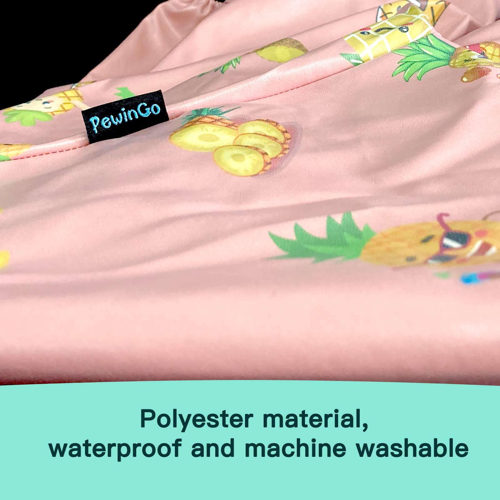 PewinGo PewinGo Weaning Bib & BLW Attaches and Fully Cover to Baby Highchair, Long Sleeves Bib with Waterproof, Machine Washable & Comfortable,Easy to Clean, Suitable for Baby Infant-Pink