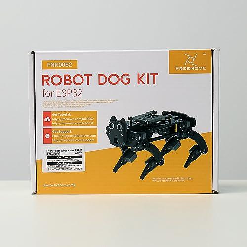 FREENOVE FREENOVE Robot Dog Kit for ESP32-WROVER CAM (Included), Dual-core 32-bit 240 MHz Microcontroller, Walking, Camera, Touch Sensor, Ultrasonic Ranging, Buzzer, RGB LED, Servo, App