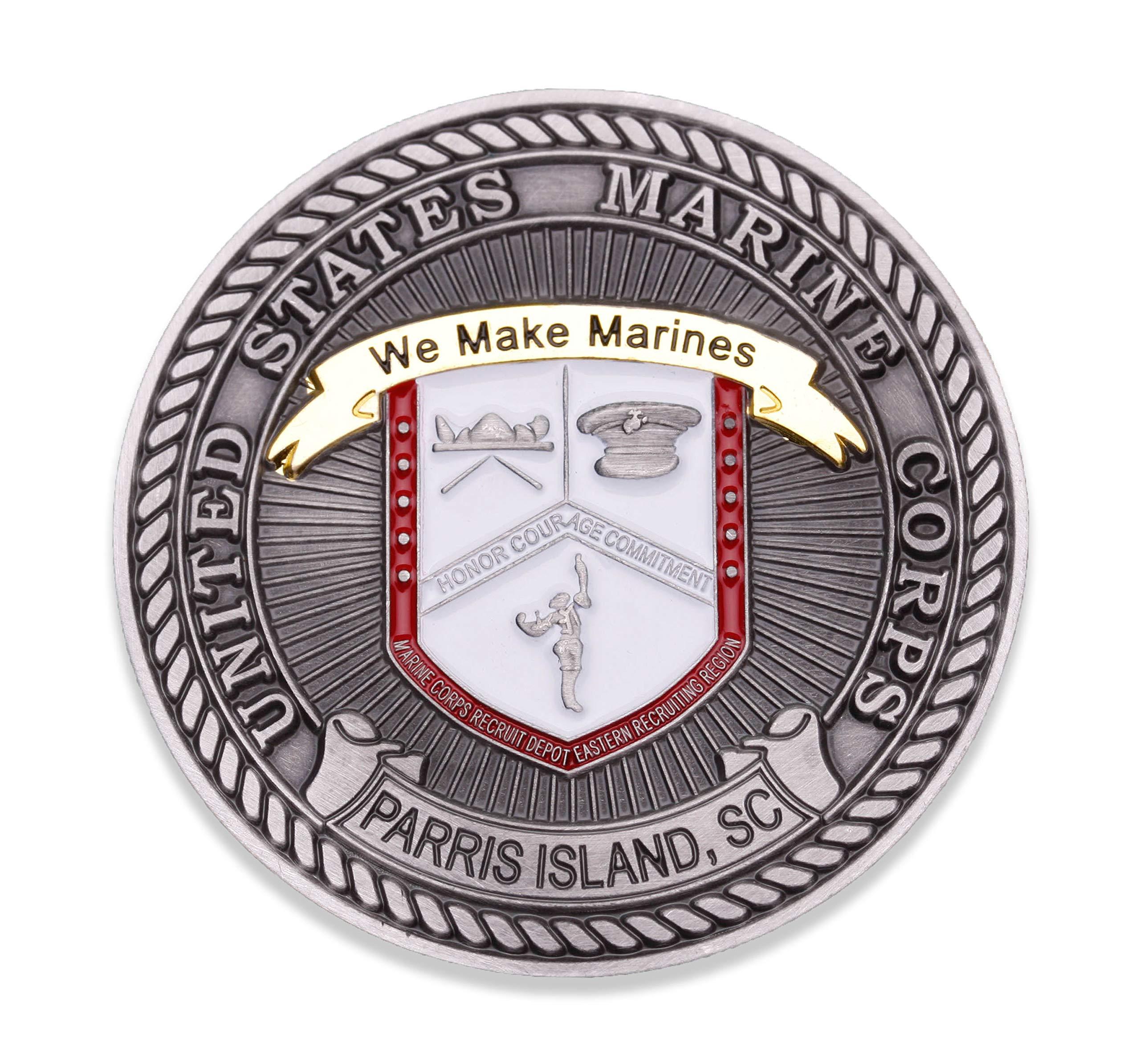 Coins For Anything, Inc Parris Island Challenge Coin - Marine Corps Recruit Depot Military Coin - MCRD Challenge Coin Designed by Marines for Marines! Officially Licensed