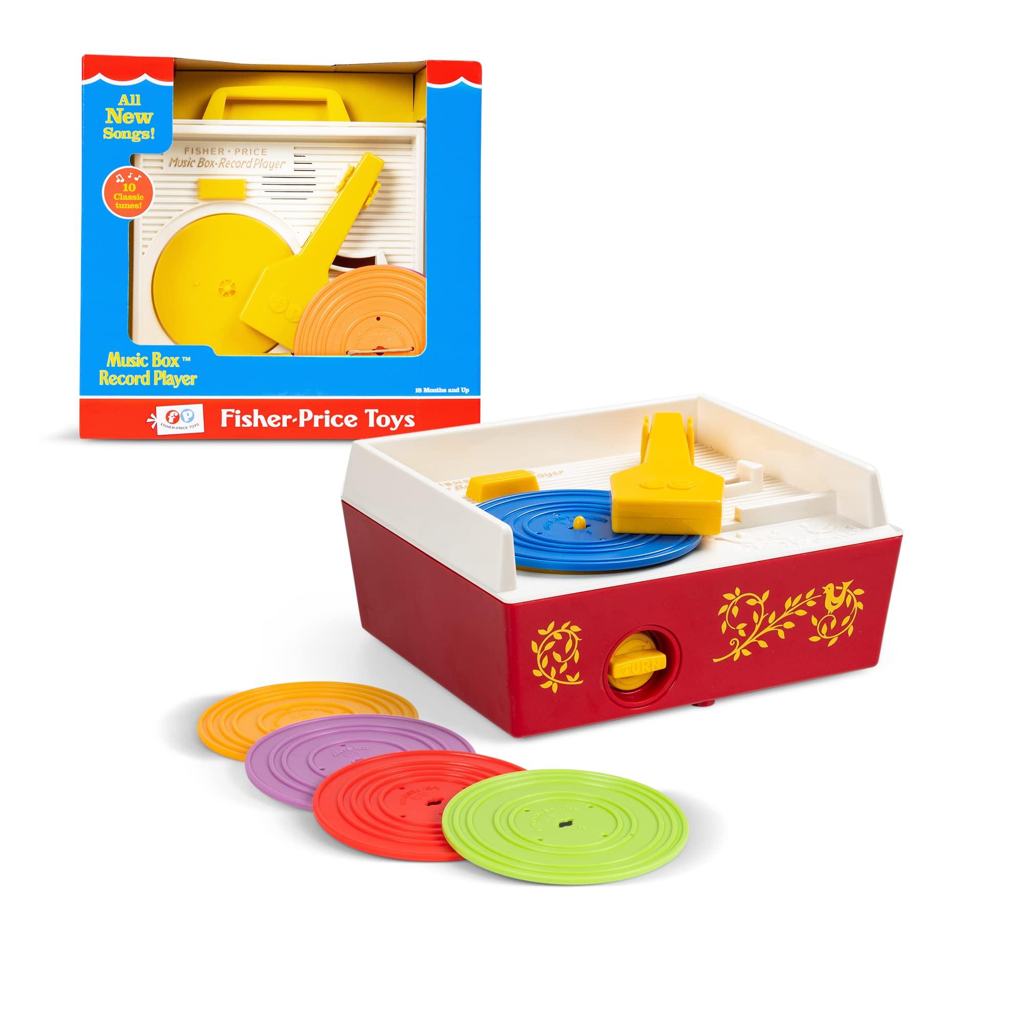 Basic Fun Fisher Price Classics - Record Player - Retro, Tactile Interactive Retro Toy for Kids, Girls, Boys, Toddlers, Baby, Preeschooler, Unisex 18 Months +
